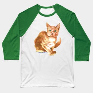 Curiosity's Orange Kitten Baseball T-Shirt